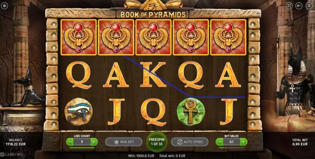 Book Of Pyramidsのフリースピン機能