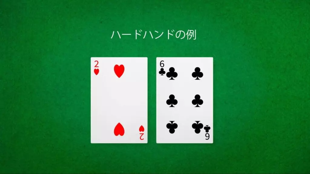 緑のテーブルに 2 枚のカード